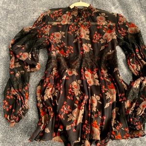 Zara Woman beautiful floral long sleeve shirt - size M